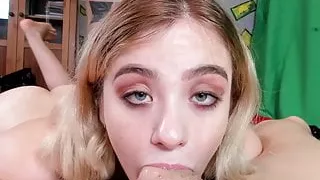 Natalia sucking my cock after work.