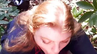 BBW Wife Miss Lizz Outdoor Blowjob, Meeting in the Park