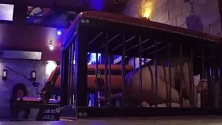 CFNM Mistress Walks Whips and Cages Her Femdom Slave