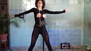 Shaking tits by theremin to make music 2