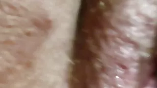 Hairy pussy riding a dildo