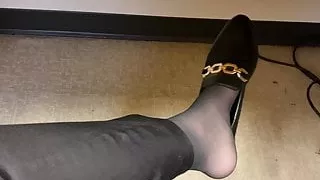 Pantyhose Foot Play in Public 2