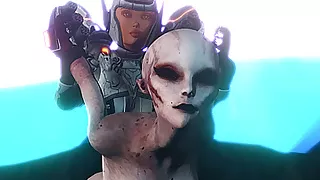Female alien fucked hard by sci-fi explorer on the exoplanet