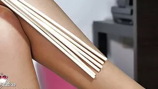 Office Mistress: Look down, my horny nylon office slave!