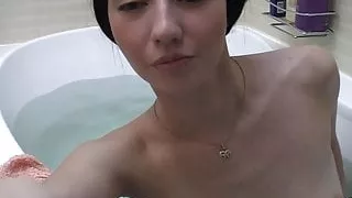 Gorgeous babe has sexy fun in the bath