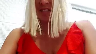 Naughty secretary gets horny and pees in the office