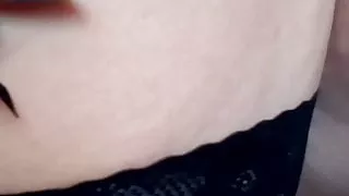 Granny with saggy tits sucks a hairy cock from a young guy