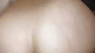 POV bareback fucking a brunette doggy style