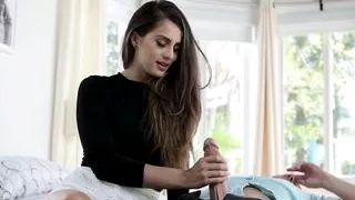 Horny slut coaxes her stepbrother into nasty porn