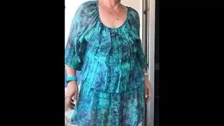 Horny granny shows tits and ass