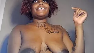 Puffy huge areola on black sagging tits Milf