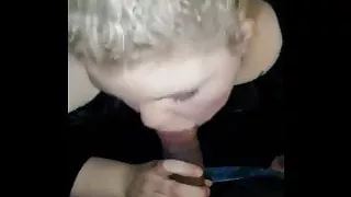 BBW blonde hooker blowjob and cum in mouth