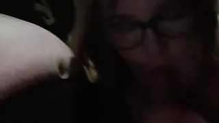 Cute BBW With Glasses Sucks Cock and Nipples