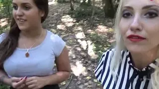 Outdoor Groupsex with german teen tourist sluts in forest