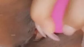 My hot lil sis playing with her toy