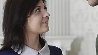 Tiny teenager impaled on fat dick and hammered hardcore