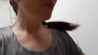 Nerdy Girl Pisses On Flipflops