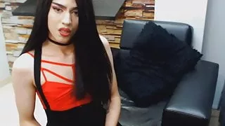 Wild Shemale in Red Hard Jacking