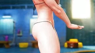 Karin Kanzuki sexy swimsuit street figther