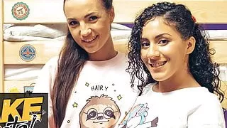 Fake Hostel threesome with big ass babes seducing huge cock