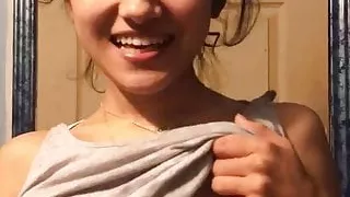 girl gets hit on nipple