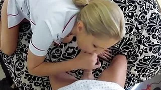 Nut Busting Nurse Julia Ann Milks Horny Cock On Voyeur Cam!