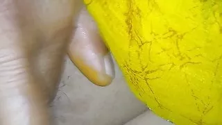 Rubbing cunt during fuck
