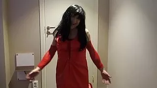 Tgirl Scarlette Rotes Kleid für Xhamster Fans