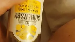 Girl masturbated with a bottle 2
