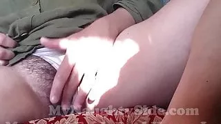 Milf masturbating in the morning sunshine