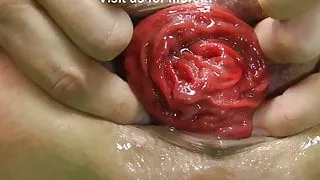 Sindy Rose fuck her ass with fuckmachine and prolapse