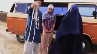 Hot fucking session with sexy arab refugee hijab 2020