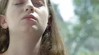 Tight YouTube Influencer masturbates solo public near pool