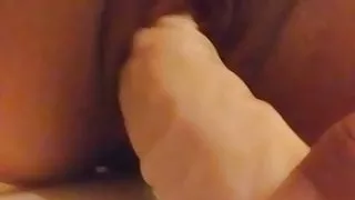 My girlfriend playing with dildo in her wet pussy