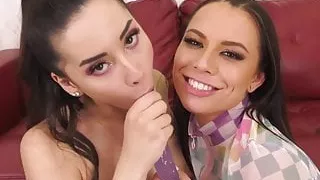 Wild Lesbians In Fishnets Enjoy Oral Sex and Toy Masturbatio