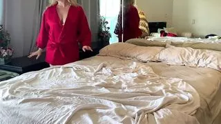 Stepmom and stepson have to share a bed