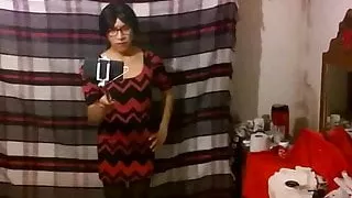 Joselynne In Tight Red Dress Show My Ass