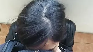 asian girl likes yummy mushroom