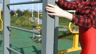 Sexy Czech woman in spandex ready to sit on your face