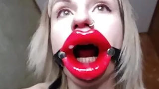 Mouth Gaping - Red Lippstick - Cum Inside Cum