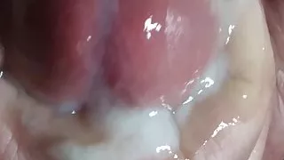 close up of my big estim cumming
