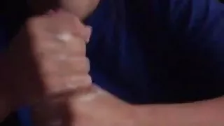 Cum hater - Two hand handjob, aiming at her face..Dislike!