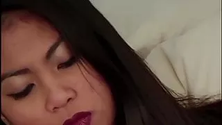 Asian cutie in retro video sucks before getting rammed