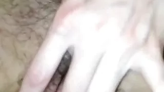 caressing herself for me