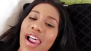 Ebony Tart Jenna Foxx Masturbates Hairy Dark Box In Lingerie