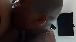 Bald slut sucking dick
