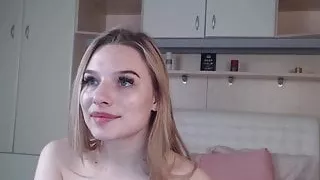 Sexy Blonde plays with dildo