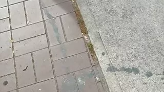 Hot college girls waiting outside of Irish bar