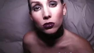 Goth girl in choker sucks YOUR cock to big facial