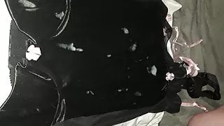 Satin chemise covered in cum and spit!